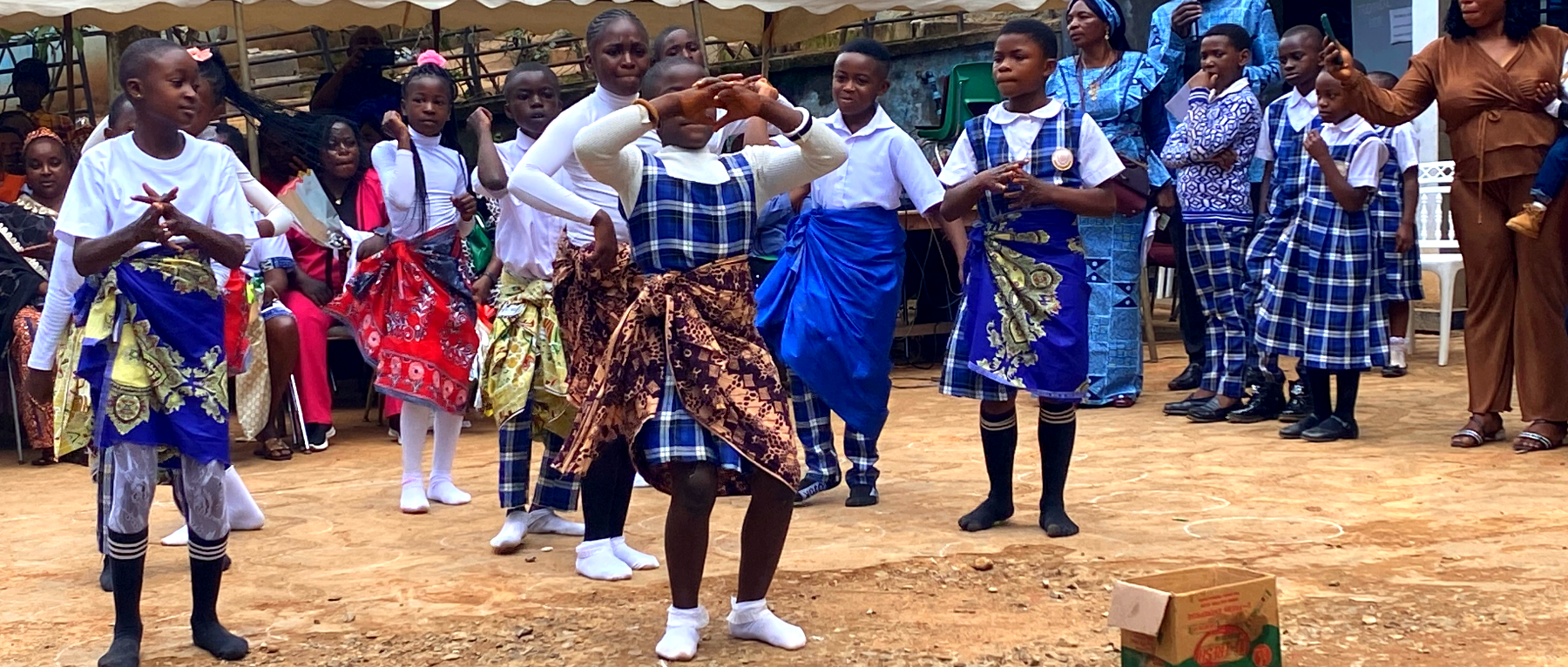 Pupils performing at the Benesther cultural day
